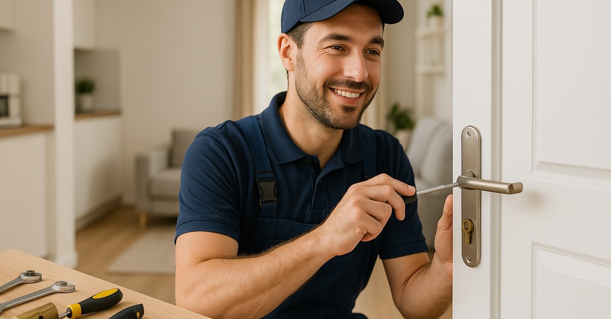 Serrure cassée sur une porte