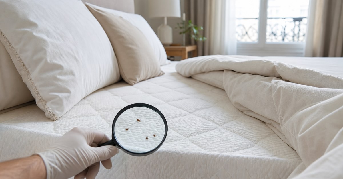 Chambre propre illustrant le problème des punaises de lit dans un environnement domestique.