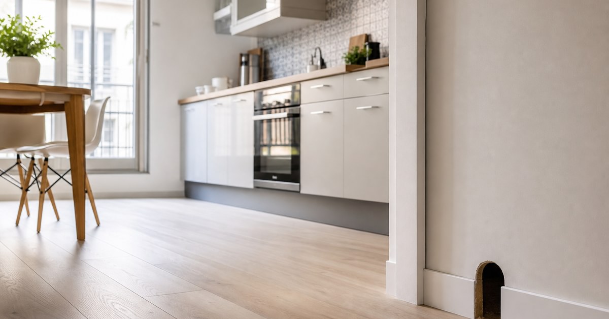 Traces et piège contre souris dans un appartement